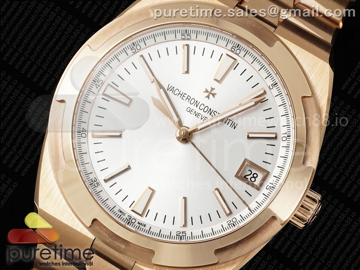 Overseas 4500V RG 8F Silver Dial on RG Bracelet A5100