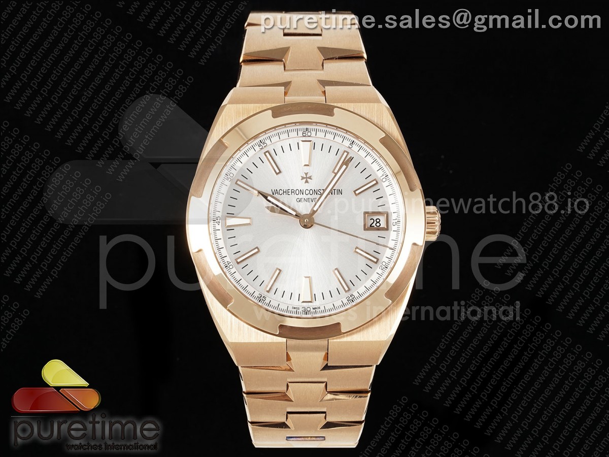 Overseas 4500V RG 8F Silver Dial on RG Bracelet A5100