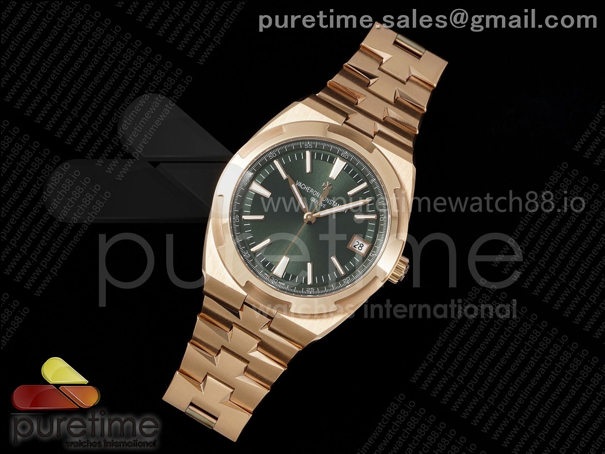Overseas 4500V RG 8F Green Dial on RG Bracelet A5100