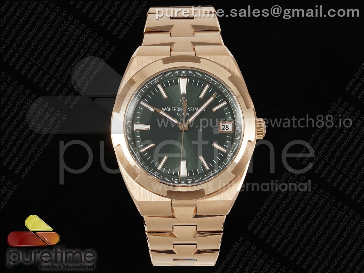 Overseas 4500V RG 8F Green Dial on RG Bracelet A5100