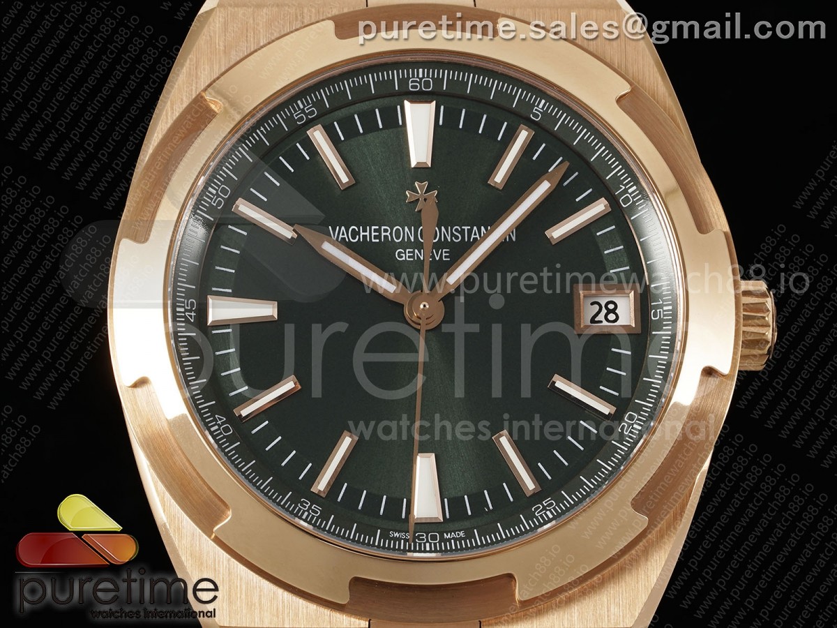 Overseas 4500V RG 8F Green Dial on RG Bracelet A5100