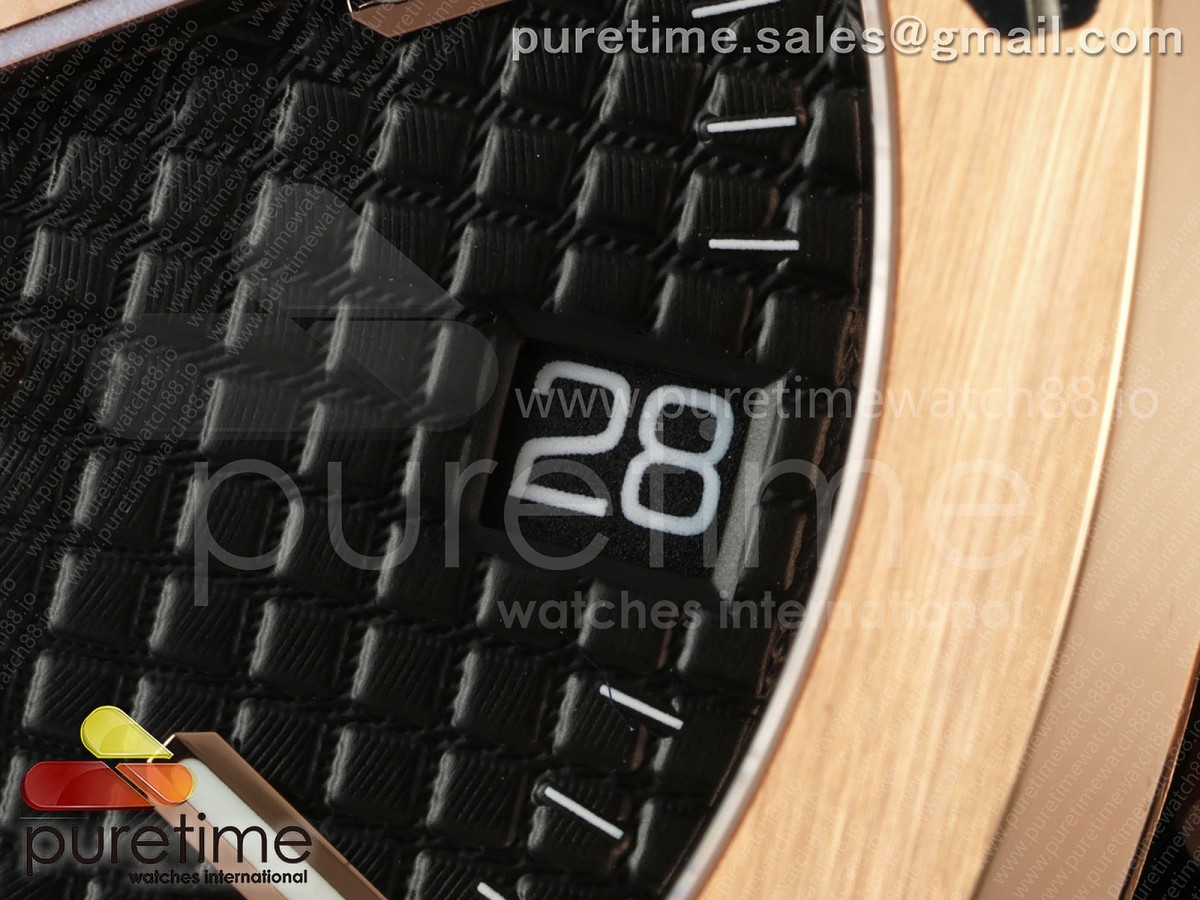 Royal Oak 41mm 15510 "50 Anniversary" RG IPF Black Dial on Black Leather Strap SA4302