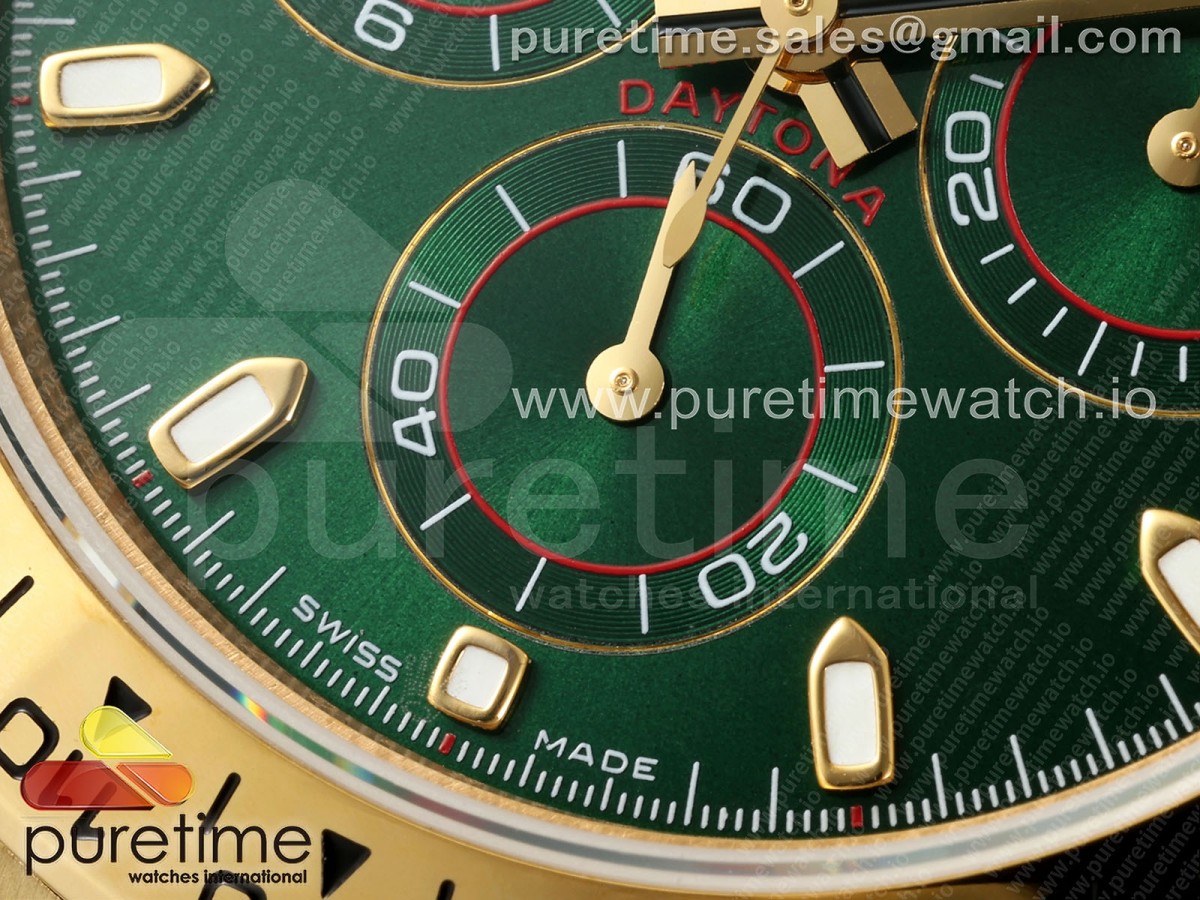 Daytona 116508 3CF Green Dial on YG Bracelet SH4130 V2 (Mod Version)