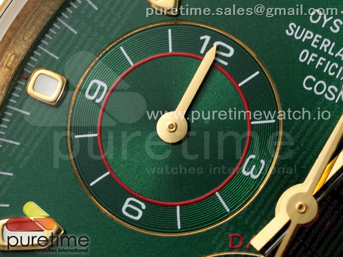 Daytona 116508 3CF Green Dial on YG Bracelet SH4130 V2 (Mod Version)