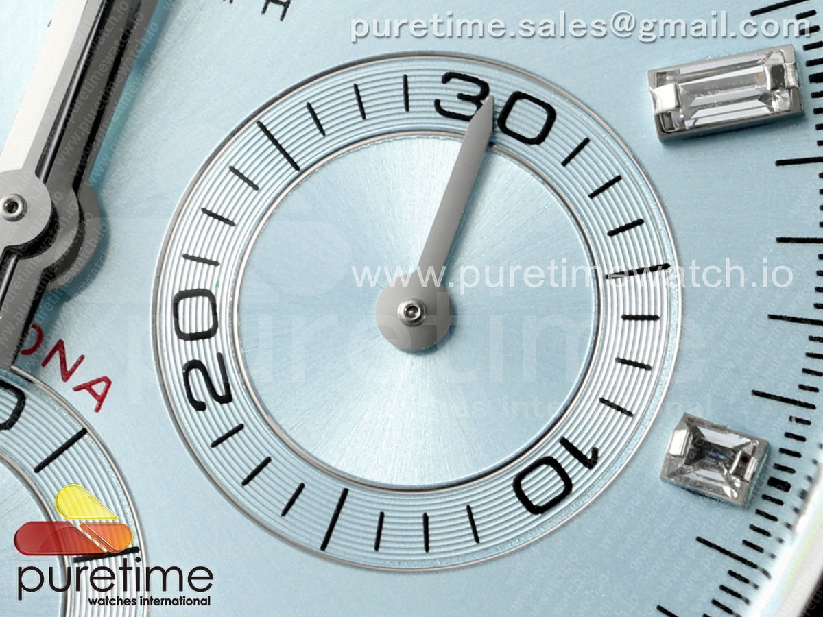 Daytona 116506 3CF Ice Blue Crystal Dial on SS Bracelet SH4130 V2 (Mod Version)