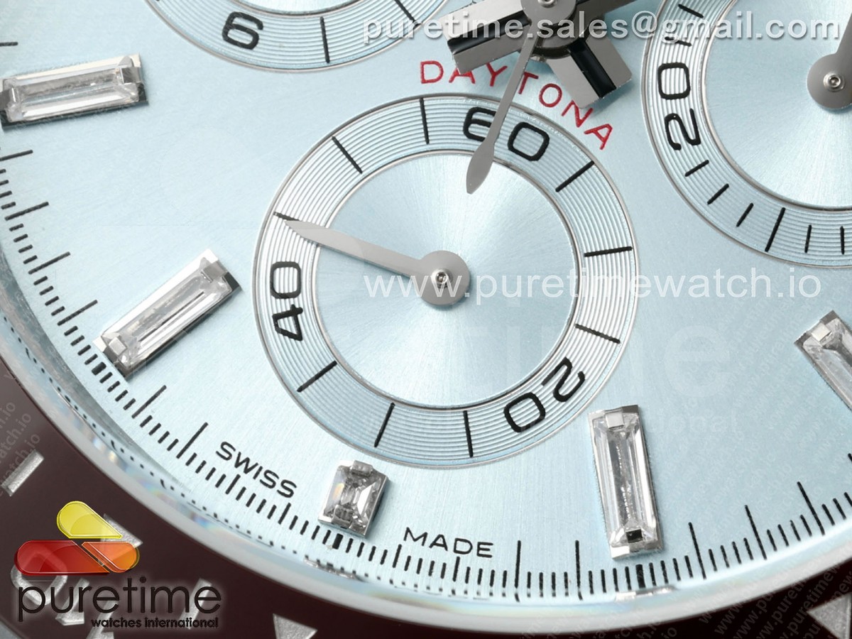 Daytona 116506 3CF Ice Blue Crystal Dial on SS Bracelet SH4130 V2 (Mod Version)