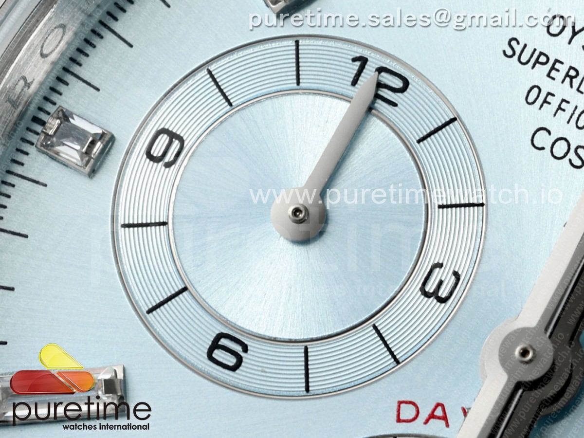 Daytona 116506 3CF Ice Blue Crystal Dial on SS Bracelet SH4130 V2 (Mod Version)