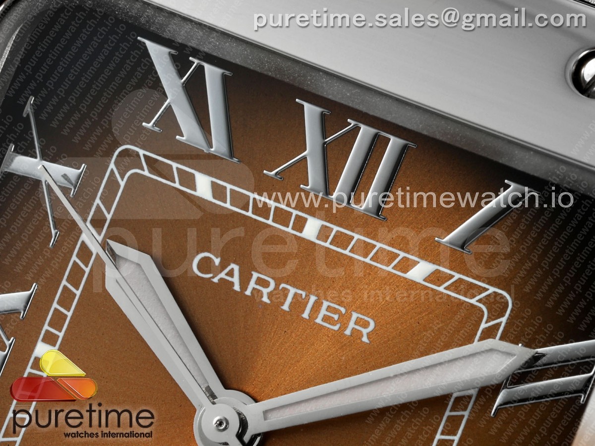 Santos de Cartier 35mm SS BVF Brown Dial on SS SmartLinks Bracelet MIYOTA 9015