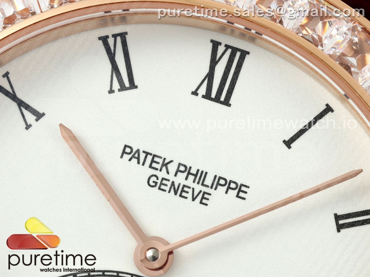 PP Tourbillon RG Diamonds Bezel RMSF Edition White Dial on Brown Leather Strap