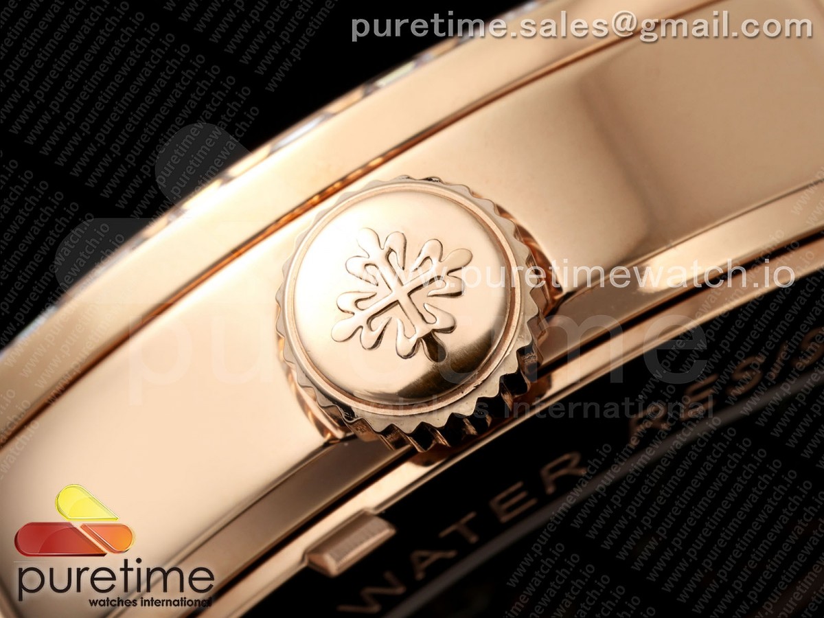 PP Tourbillon RG Diamonds Bezel RMSF Edition White Dial on Brown Leather Strap