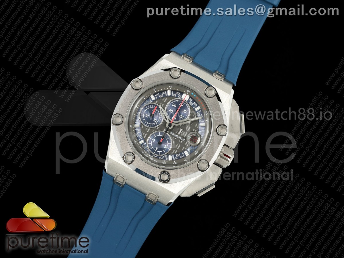 Royal Oak Offshore Schumacher SS TKF Gray/Blue Dial on Blue Rubber Strap A3126
