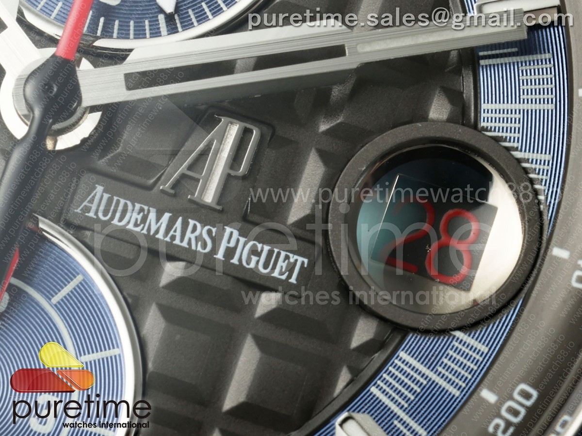 Royal Oak Offshore Schumacher SS TKF Gray/Blue Dial on Blue Rubber Strap A3126