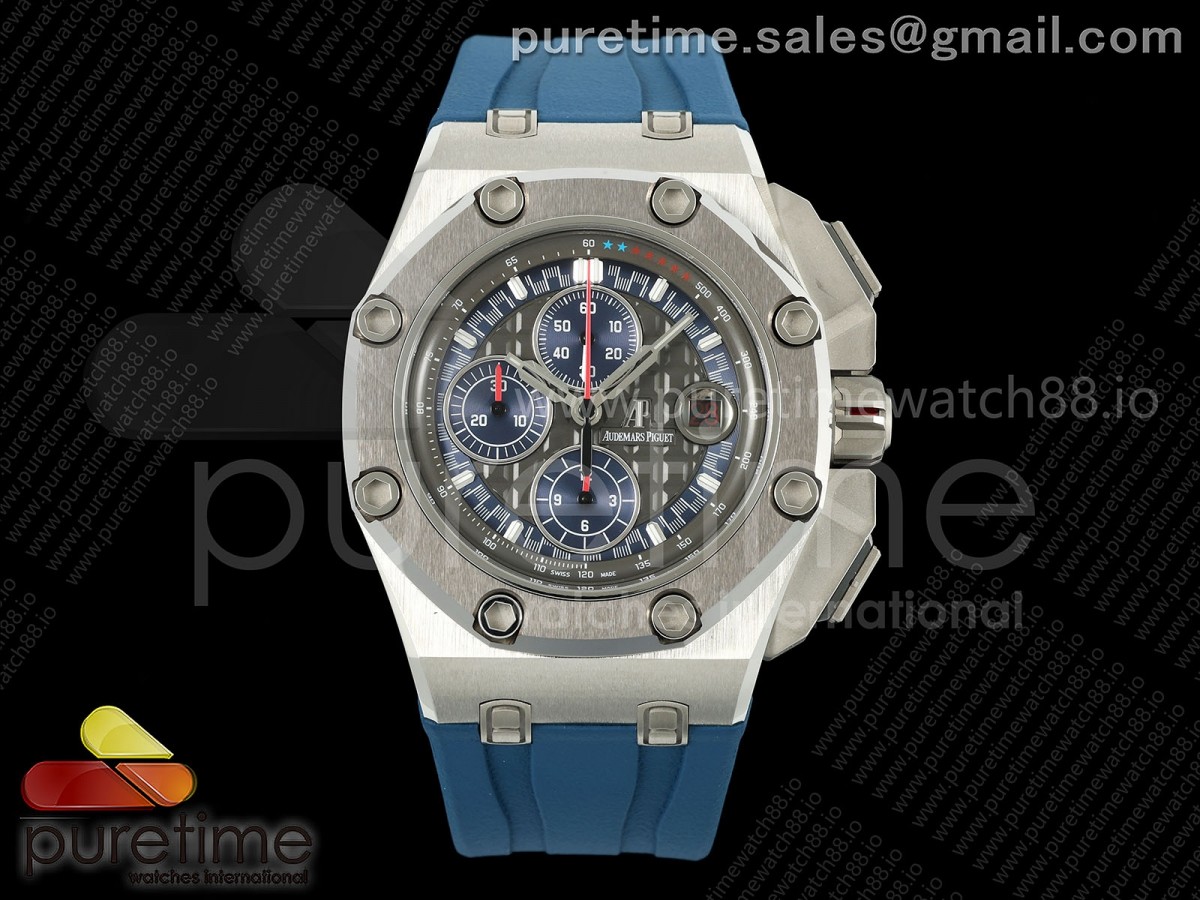 Royal Oak Offshore Schumacher SS TKF Gray/Blue Dial on Blue Rubber Strap A3126