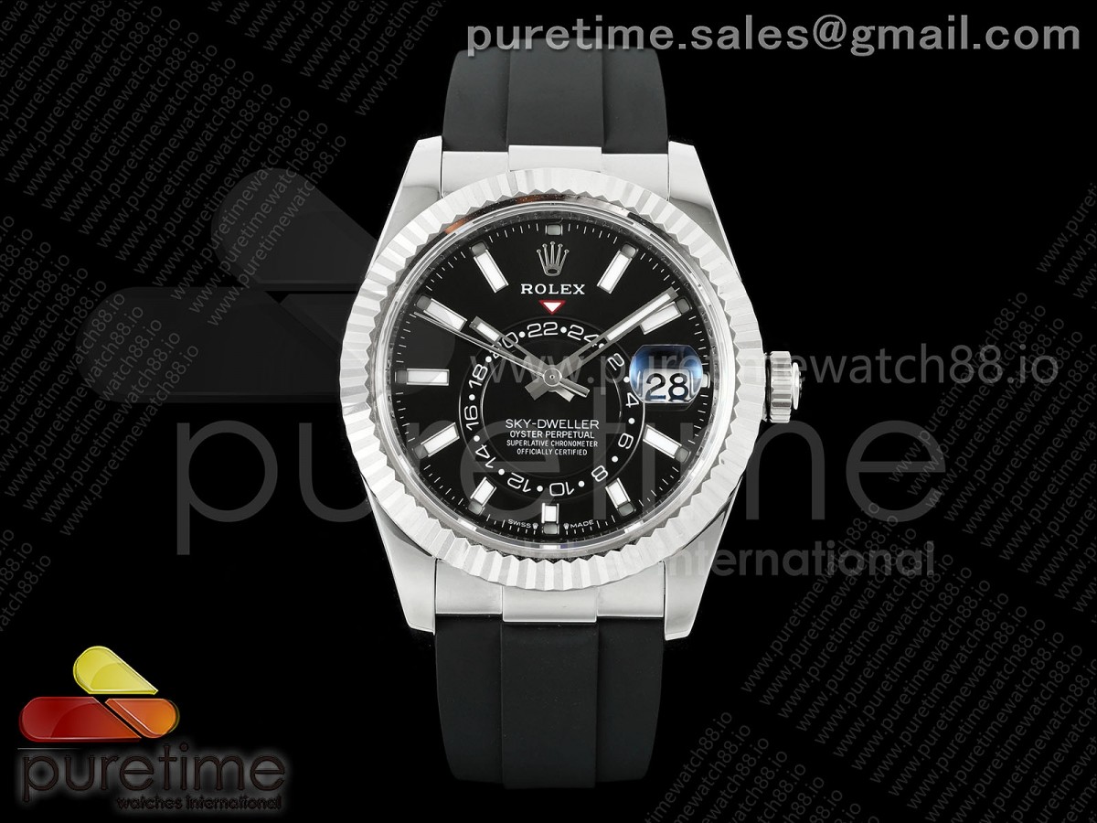 Sky-Dweller 336239 SS ZF Black Dial on Oysterflex Strap A23J (Gain Weight)