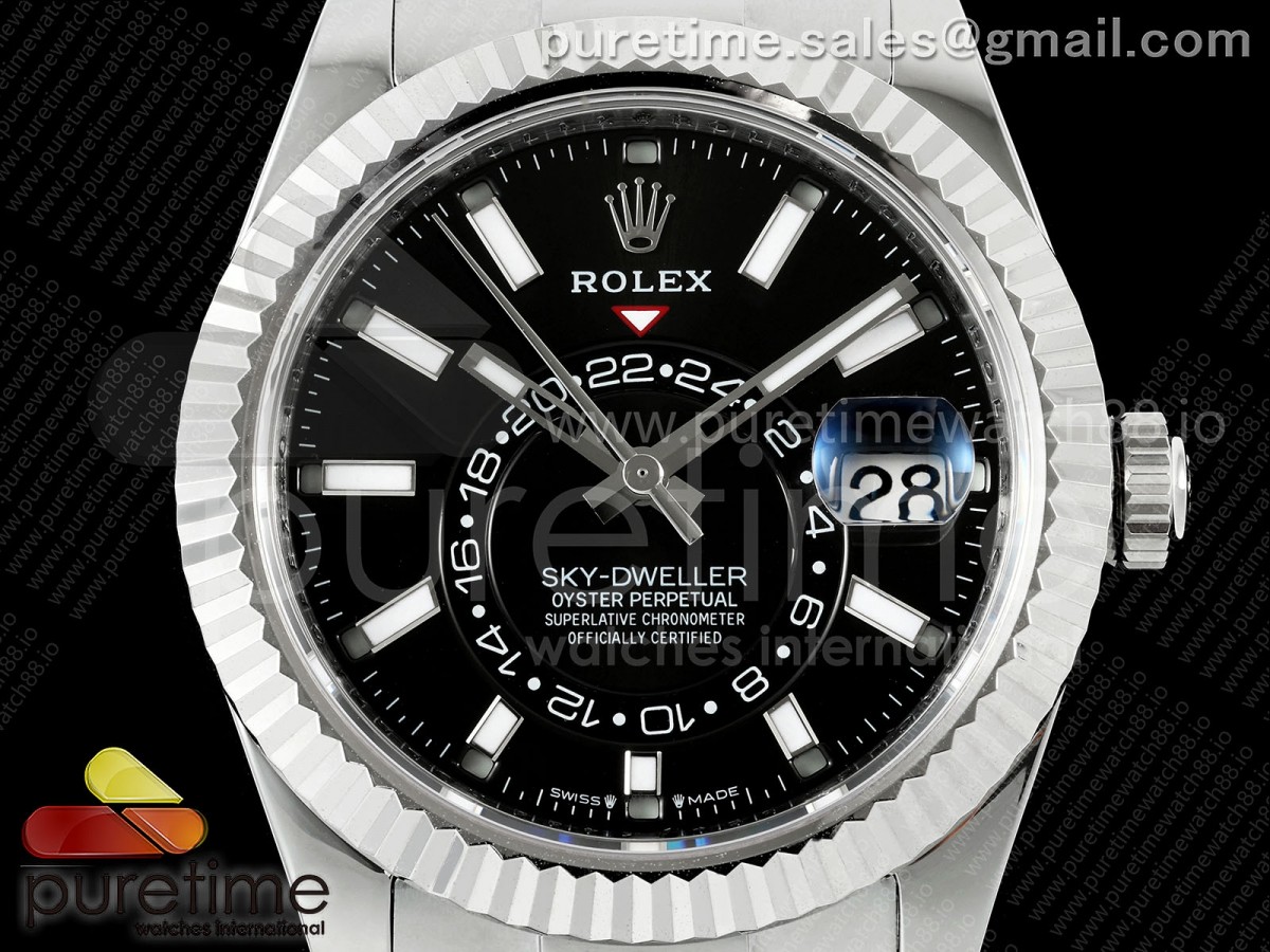 Sky-Dweller 336239 SS ZF Black Dial on Oysterflex Strap A23J (Gain Weight)