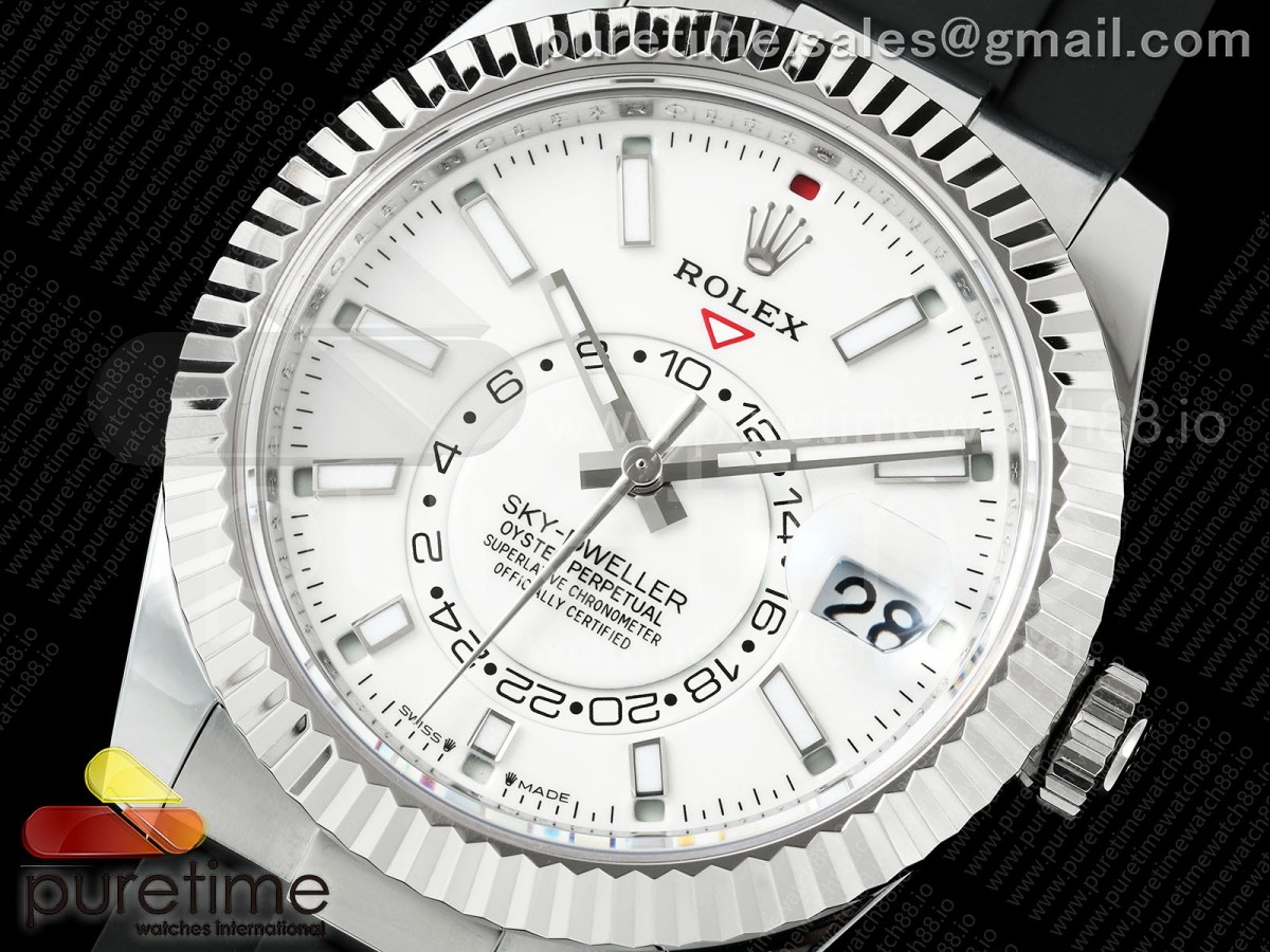 Sky-Dweller 336239 SS ZF White Dial on Oysterflex Strap A23J (Gain Weight)