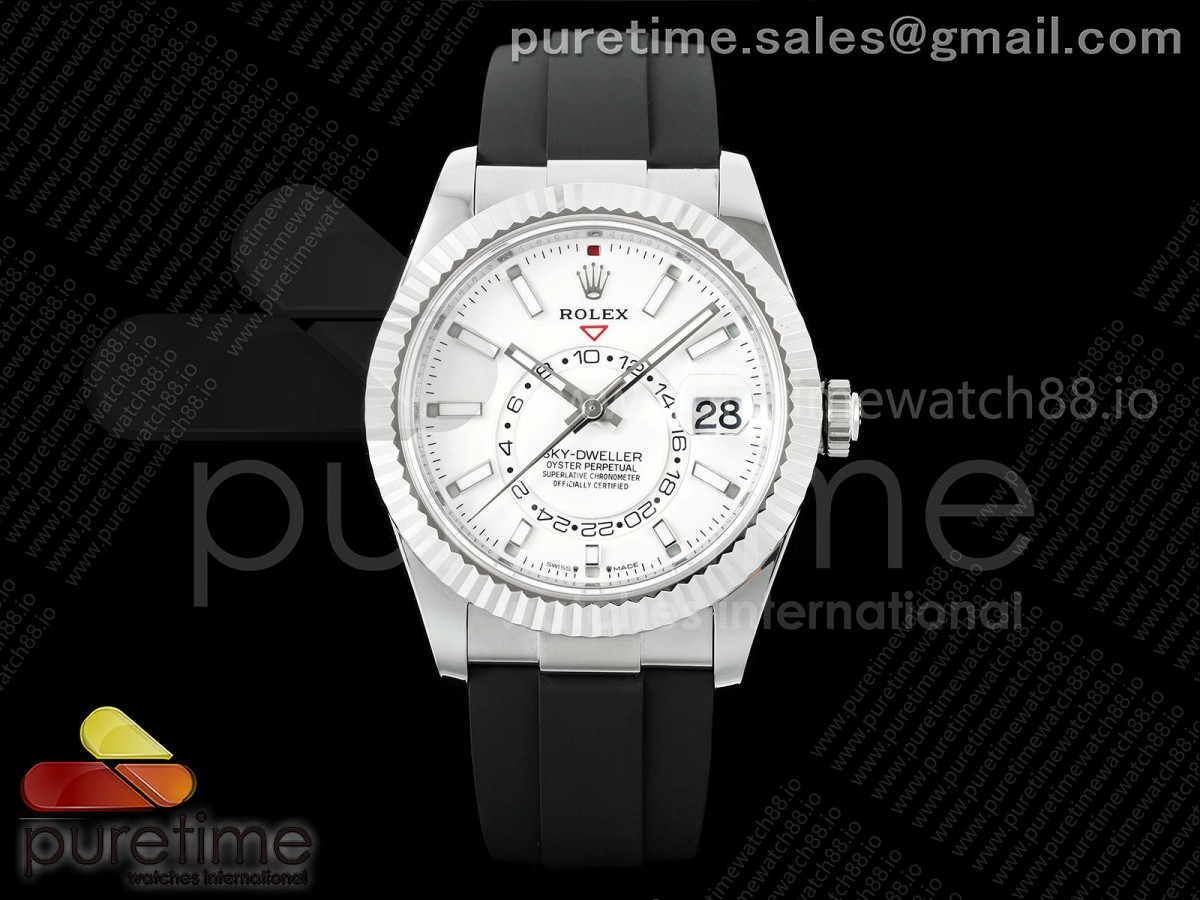 Sky-Dweller 336239 SS ZF White Dial on Oysterflex Strap A23J (Gain Weight)