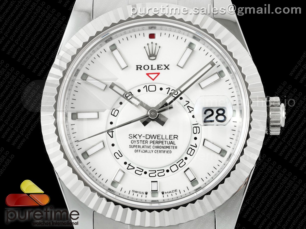 Sky-Dweller 336239 SS ZF White Dial on Oysterflex Strap A23J (Gain Weight)
