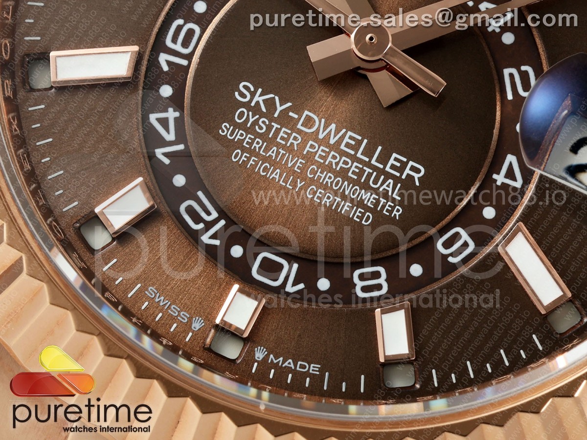 Sky-Dweller 336235 RG ZF Brown Dial on Oysterflex Strap A23J (Gain Weight)