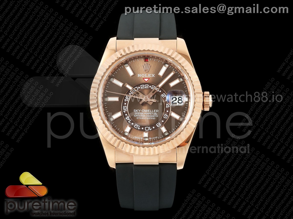 Sky-Dweller 336235 RG ZF Brown Dial on Oysterflex Strap A23J (Gain Weight)