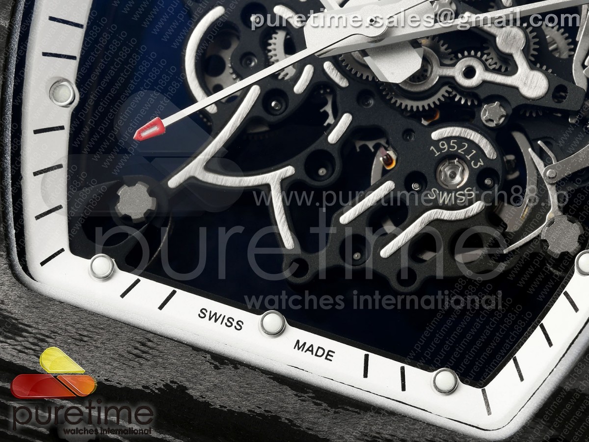 RM055 NTPT APSF White Bezel White Crown on Rubber Strap RMUL2