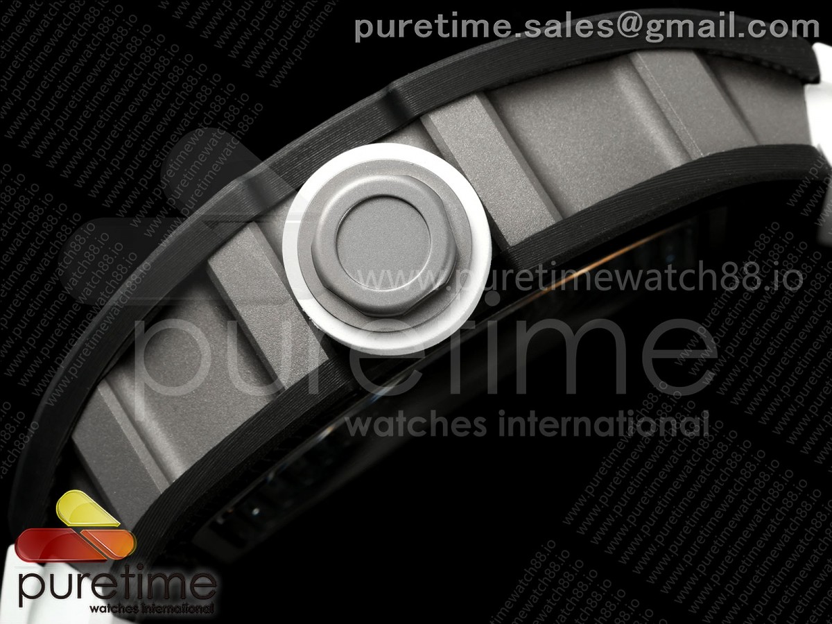 RM055 NTPT APSF White Bezel White Crown on Rubber Strap RMUL2