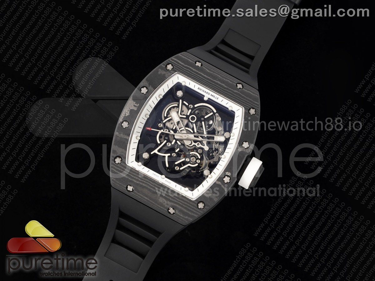 RM055 NTPT RMF White Bezel White Crown on Black Rubber Strap RMUL2