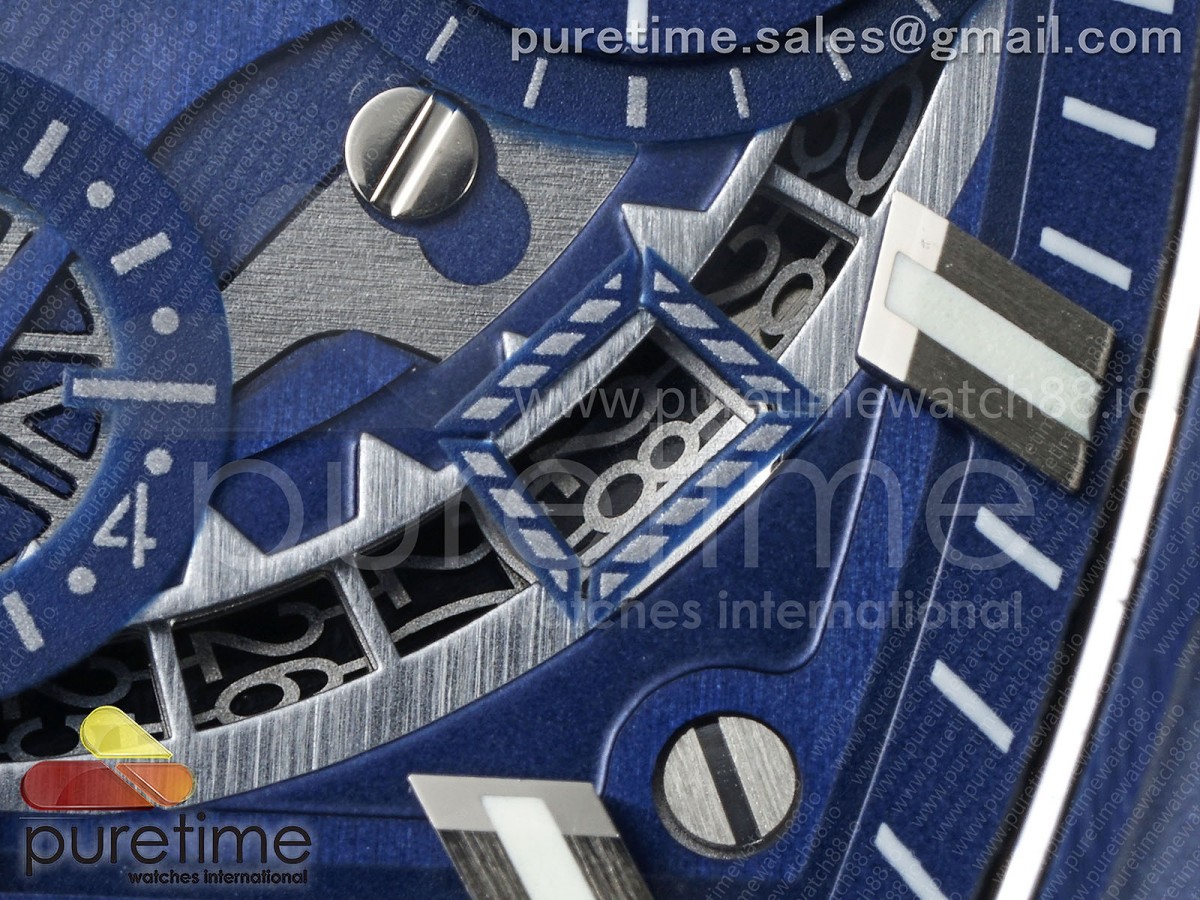 Spirit of Big Bang Titanium BBF Blue Ceramic Bezel Skeleton Dial on Blue Rubber Strap A7750