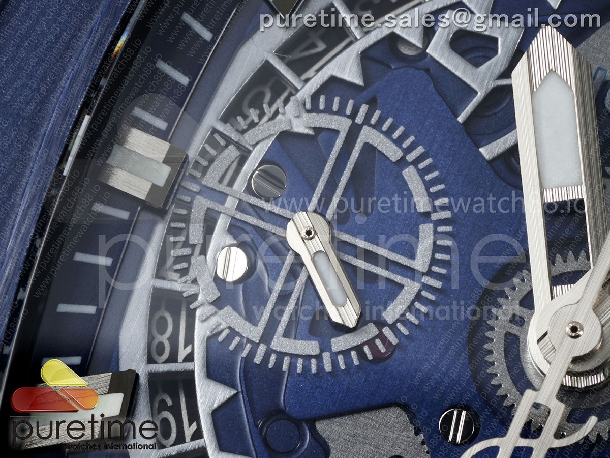 Spirit of Big Bang Titanium BBF Blue Ceramic Bezel Skeleton Dial on Blue Rubber Strap A7750