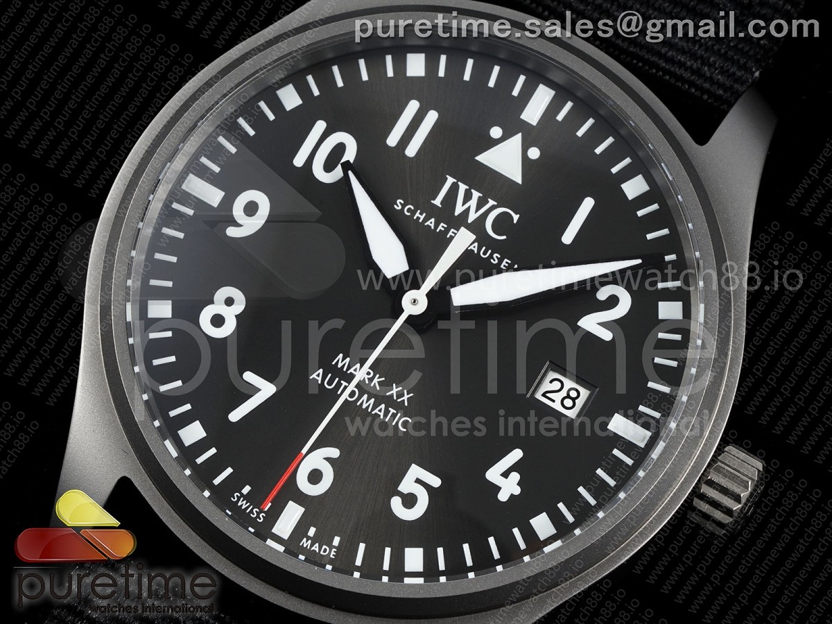 Mark XX Patrouille Suisse Titanium IW328209 M+F on Black Nylon Strap Miyota9015