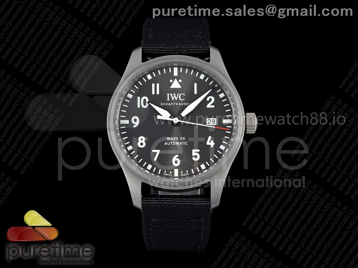 Mark XX Patrouille Suisse Titanium IW328209 M+F on Black Nylon Strap Miyota9015