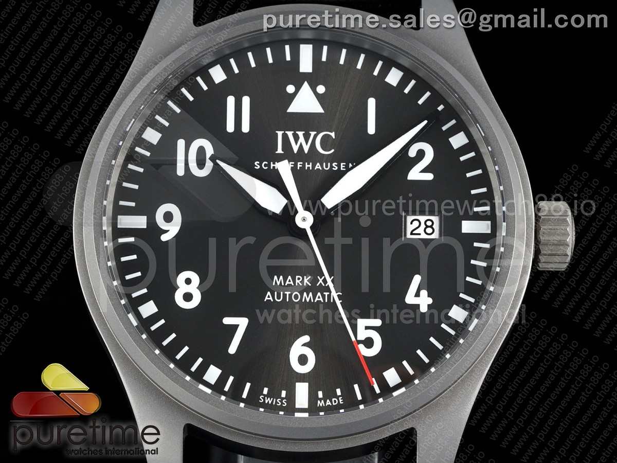 Mark XX Patrouille Suisse Titanium IW328209 M+F on Black Nylon Strap Miyota9015
