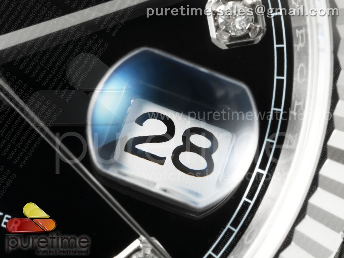 DateJust 36 126234 EWEF Black Diamonds Dial on SS Jubilee Bracelet A3235