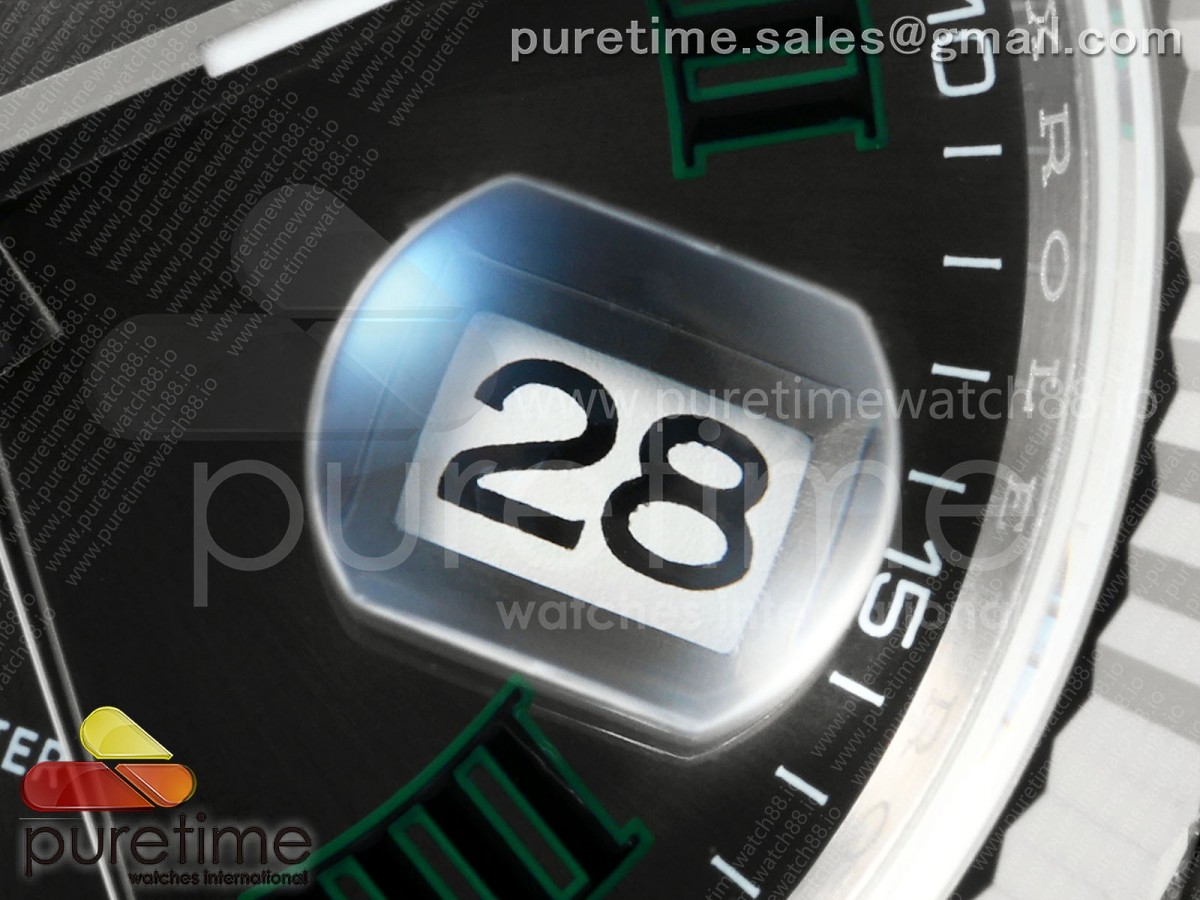 DateJust 36 126234 EWEF Gray Dial Green Roman on SS Jubilee Bracelet A3235