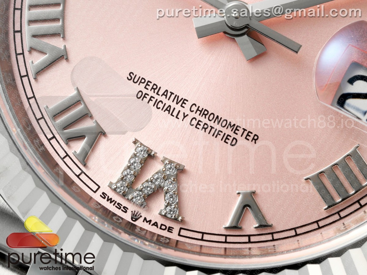 DateJust 36 126234 EWEF Pink Diamonds Roman Dial on SS Jubilee Bracelet A3235