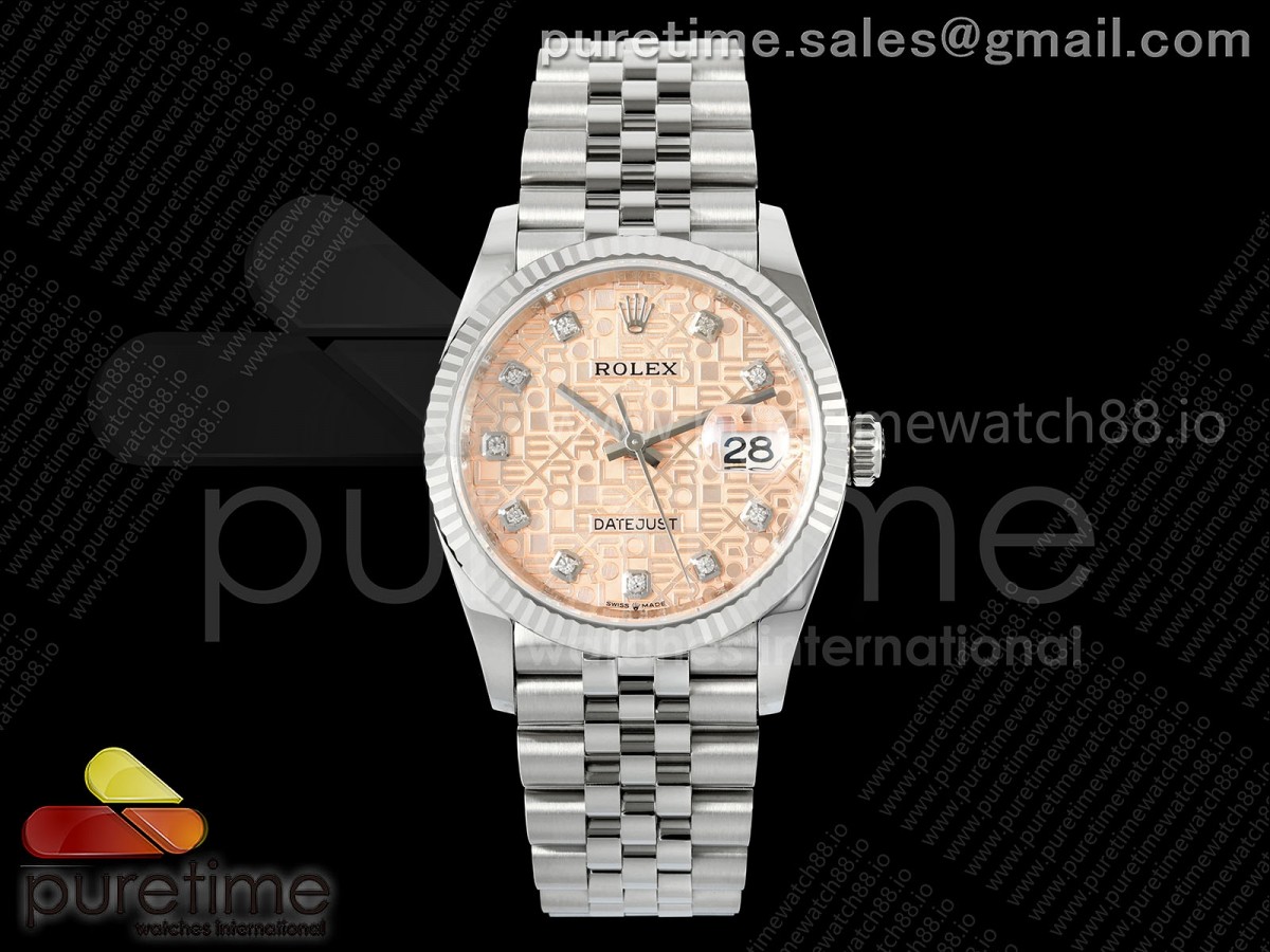 DateJust 36 126234 EWEF RG Computer Diamonds Dial on SS Jubilee Bracelet A3235