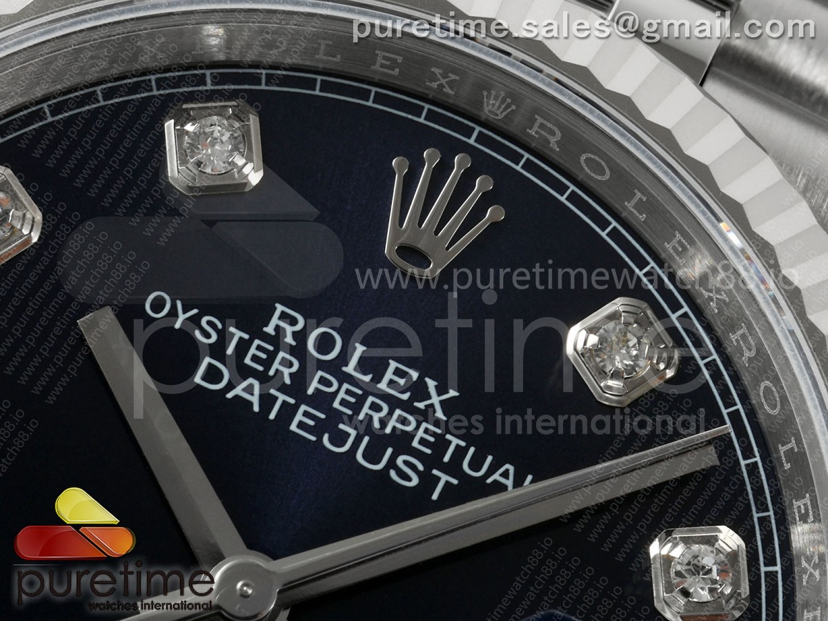 DateJust 36 126234 EWEF Blue Diamonds Dial on SS Jubilee Bracelet A3235