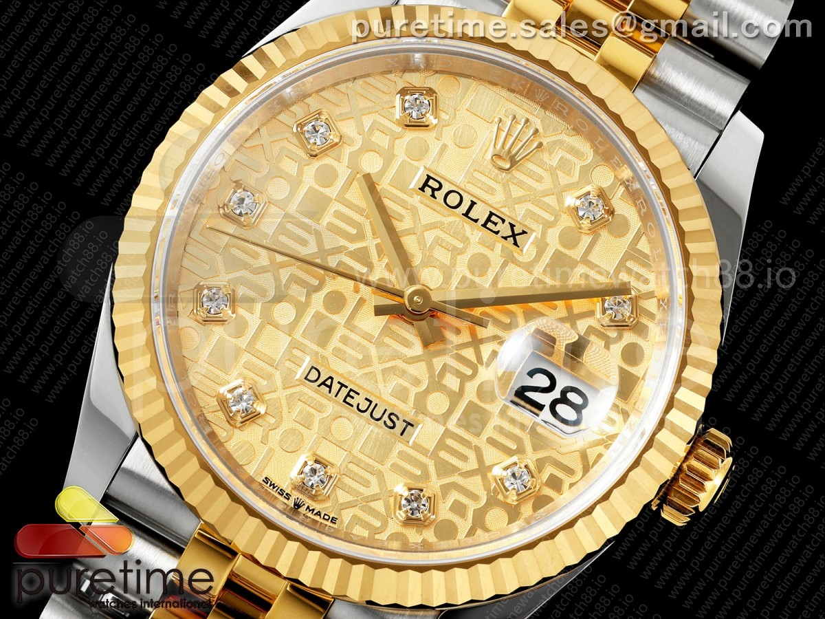 DateJust 36 126233 EWEF YG Computer Diamonds Dial on SS/YG Jubilee Bracelet A3235