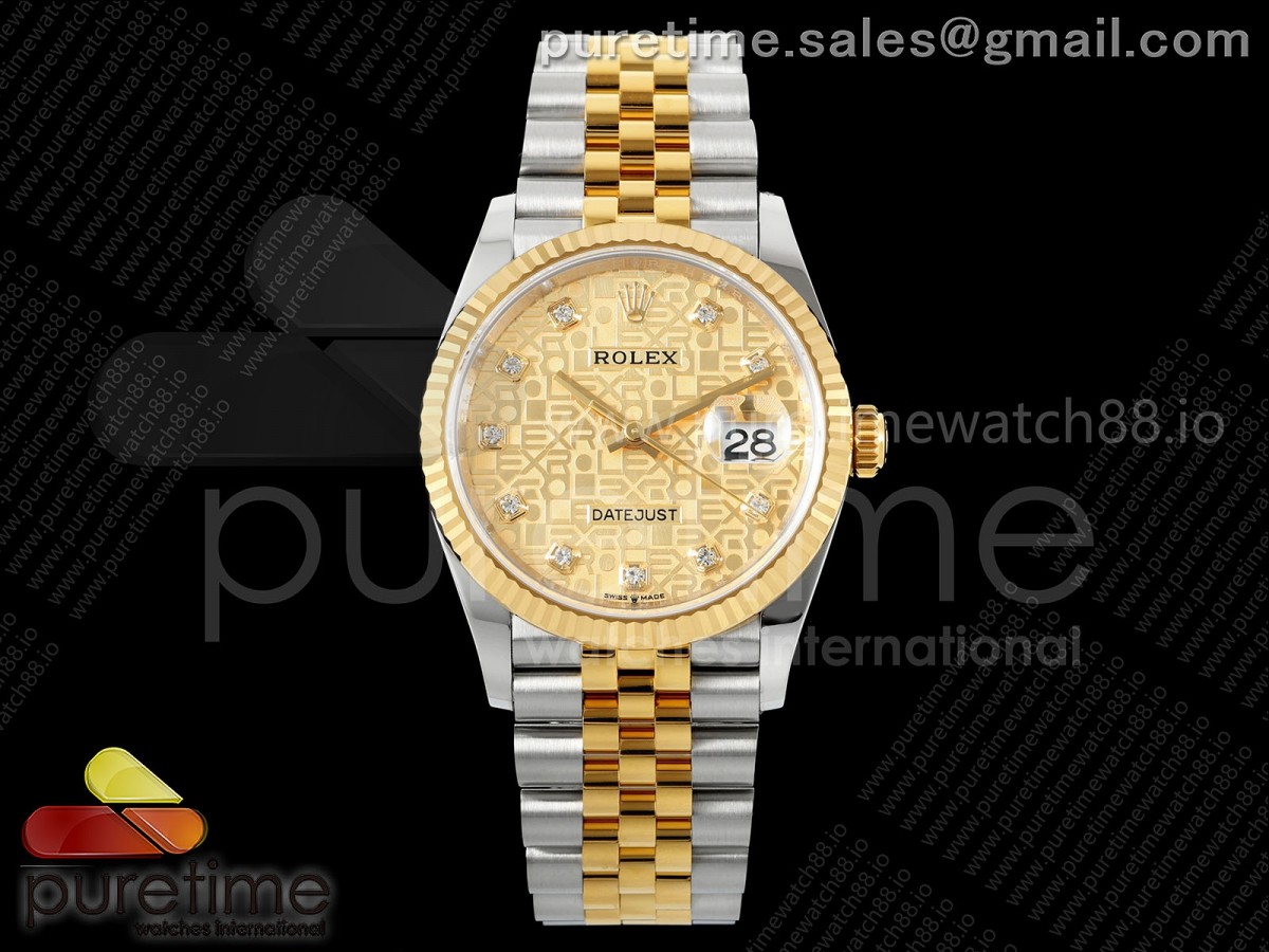 DateJust 36 126233 EWEF YG Computer Diamonds Dial on SS/YG Jubilee Bracelet A3235