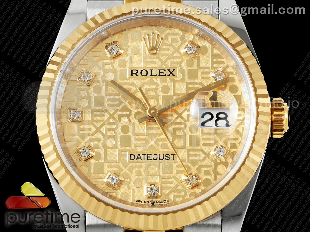 DateJust 36 126233 EWEF YG Computer Diamonds Dial on SS/YG Jubilee Bracelet A3235