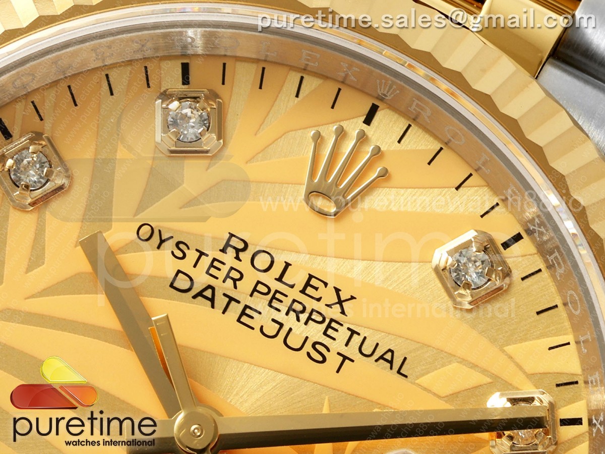 DateJust 36 126233 EWEF YG Leaves Diamonds Dial on SS/YG Jubilee Bracelet A3235