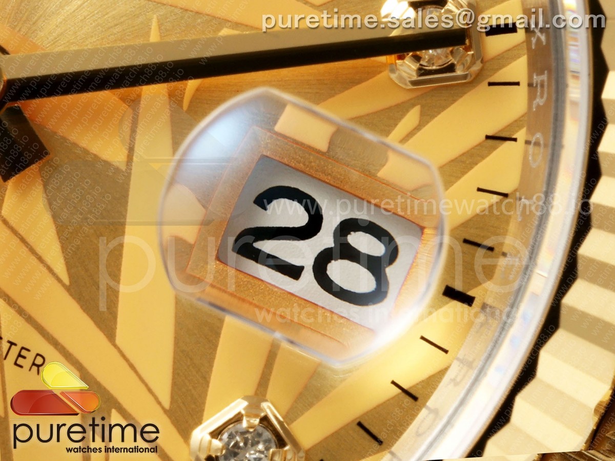 DateJust 36 126233 EWEF YG Leaves Diamonds Dial on SS/YG Jubilee Bracelet A3235