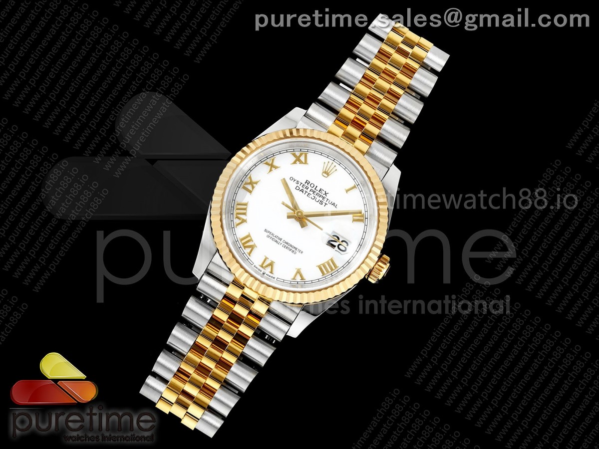 DateJust 36 126233 EWEF White Roman Dial on SS/YG Jubilee Bracelet A3235