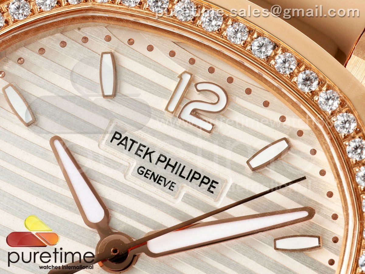 Nautilus 7118 Ladies RG MSF Silver Dial Diamonds Bezel on RG Bracelet 324CS