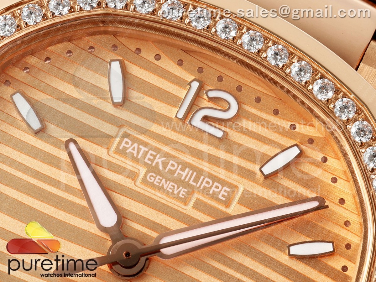 Nautilus 7118 Ladies RG MSF RG Dial Diamonds Bezel on RG Bracelet 324CS