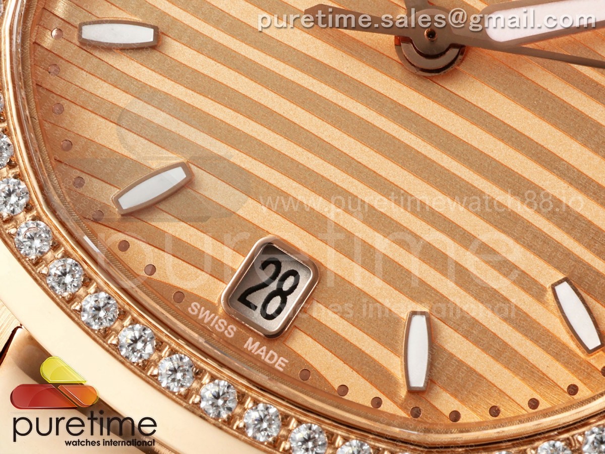 Nautilus 7118 Ladies RG MSF RG Dial Diamonds Bezel on RG Bracelet 324CS