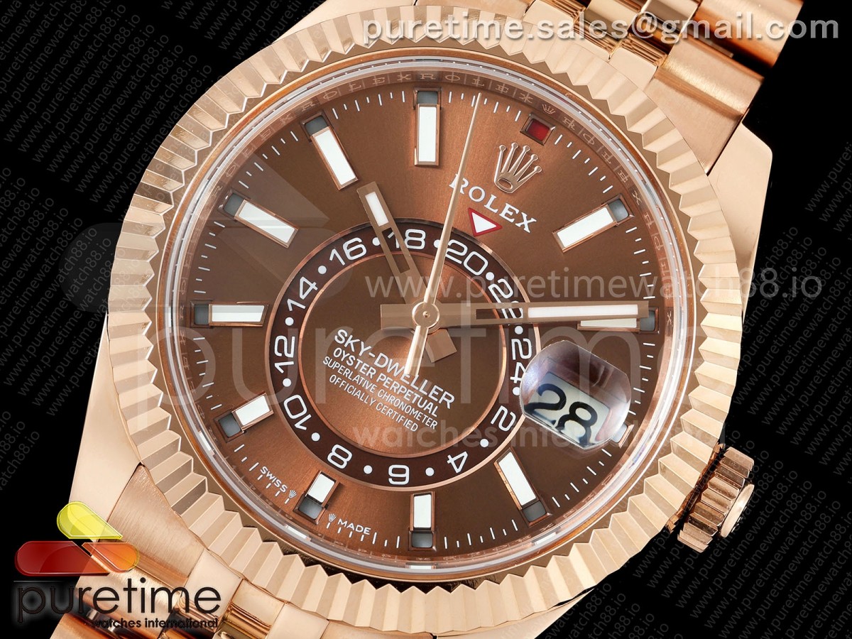 Skydweller 336935 RG Noob Brown Dial on RG Jubilee Bracelet A9002 V2
