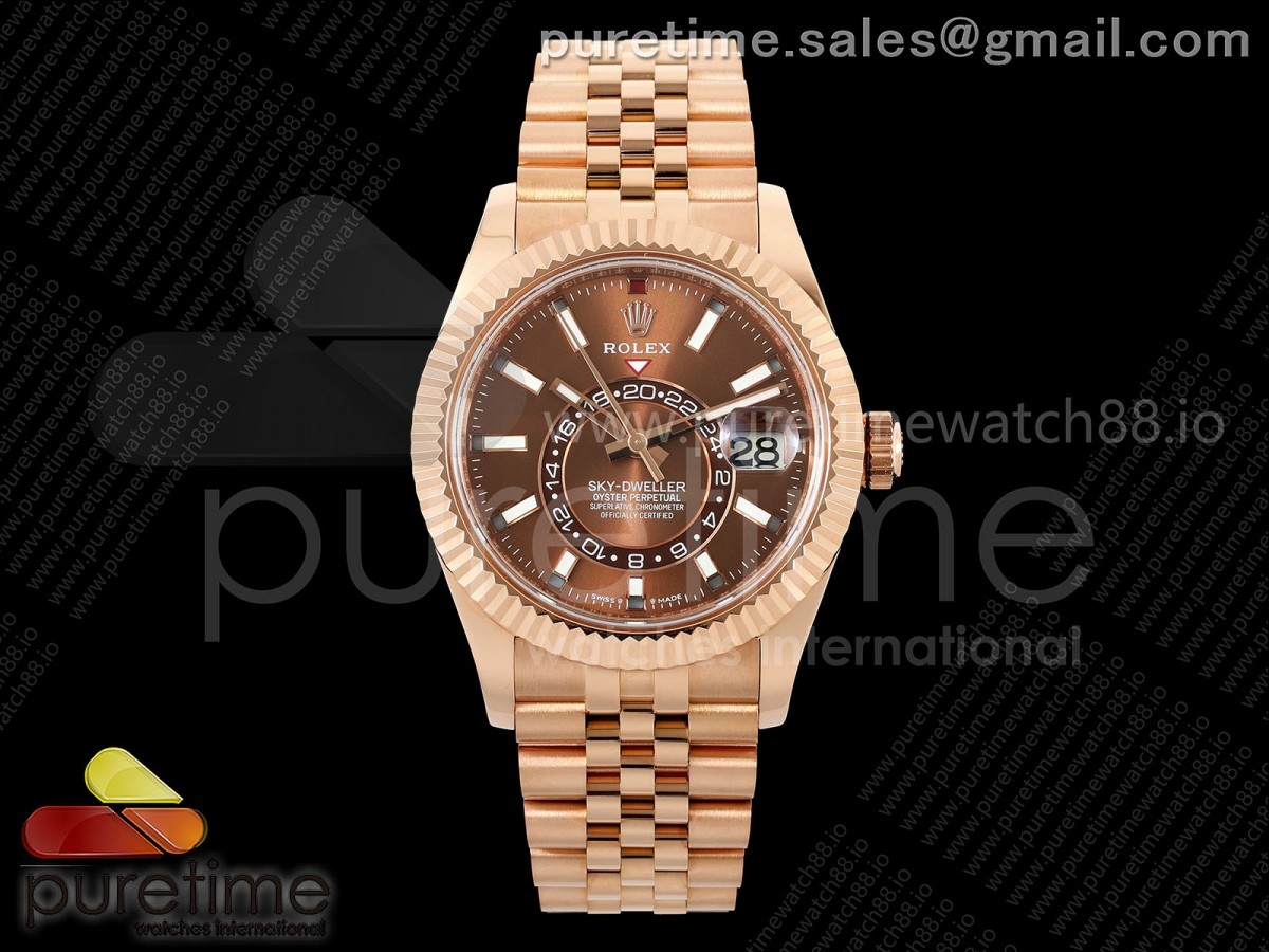 Skydweller 336935 RG Noob Brown Dial on RG Jubilee Bracelet A9002 V2