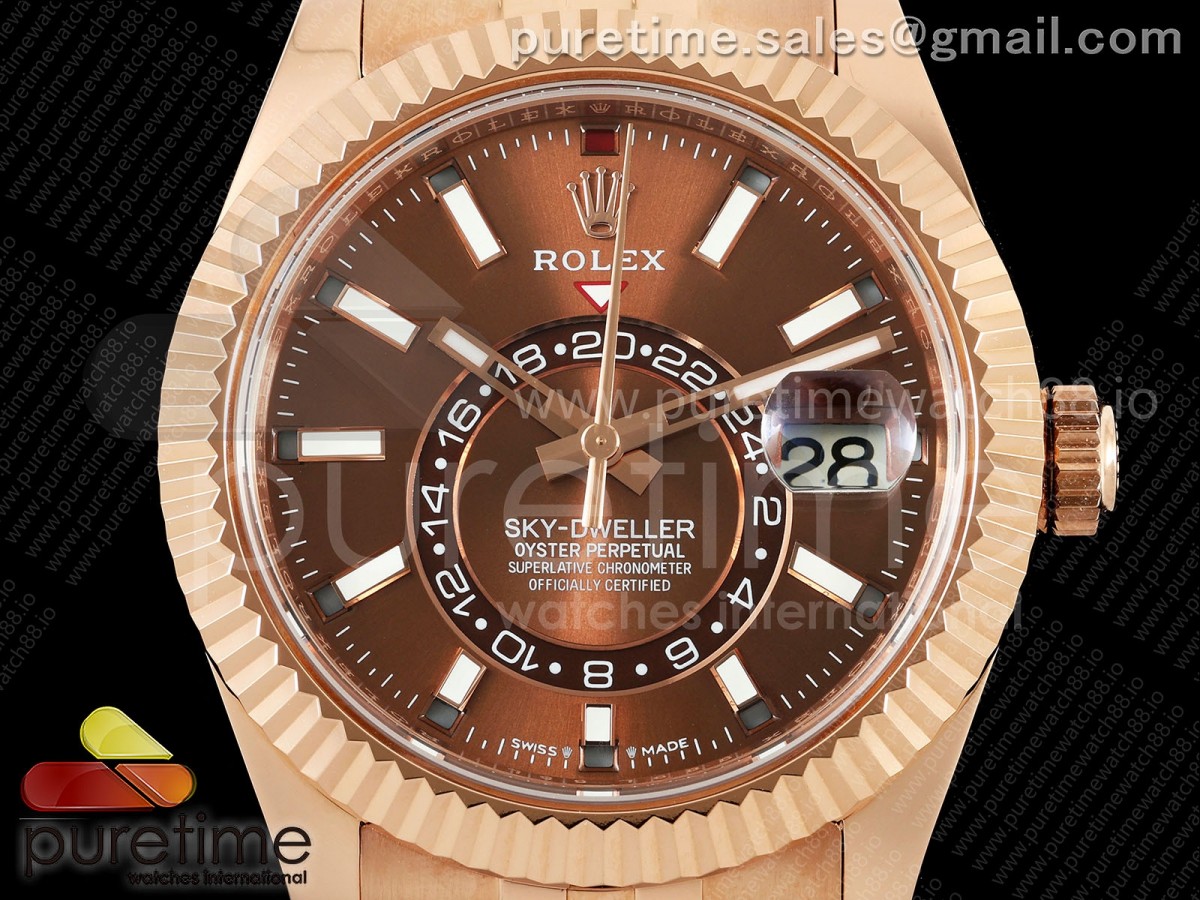 Skydweller 336935 RG Noob Brown Dial on RG Jubilee Bracelet A9002 V2