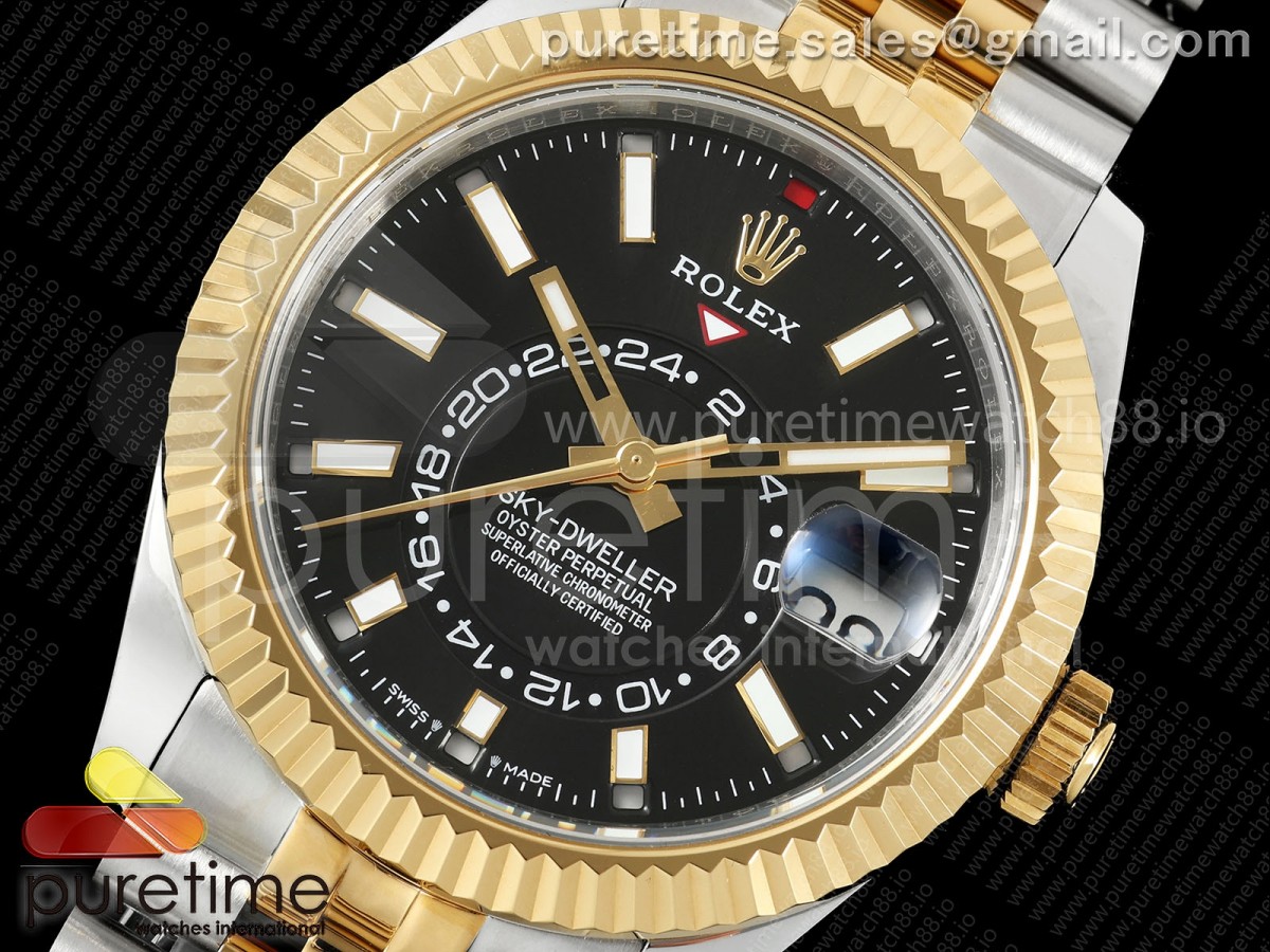 Skydweller 336933 SS/YG Noob Black Dial on SS/YG Jubilee Bracelet A9002 V2